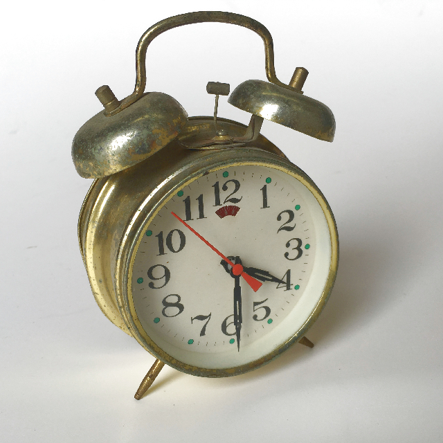 CLOCK, Alarm - Classic Gold Bells